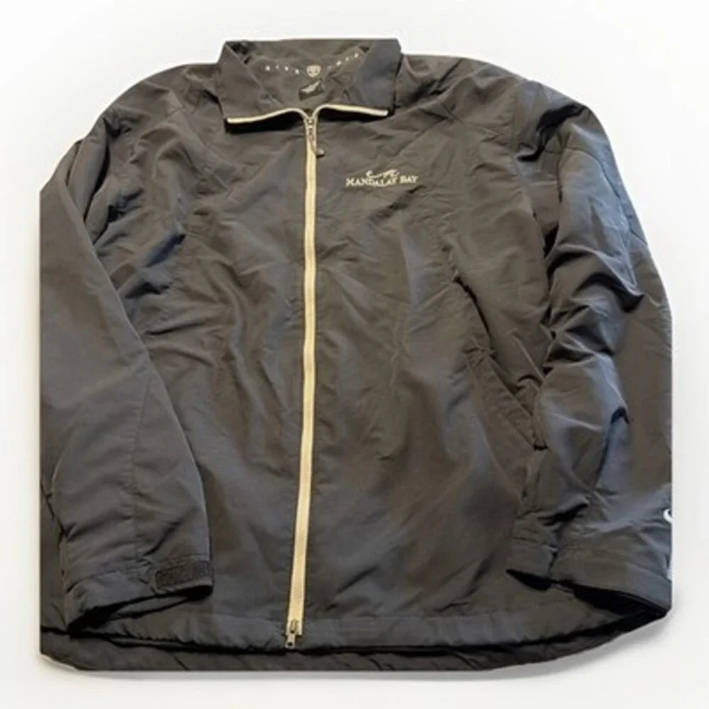 Vintage Nike Golf Full Zip Jacket Windbreaker Black Mandalay Bay MEAS IN PICS